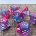 Дайсы ручной работы (игральные кости, кубики) для Dungeons and Dragons, Pathfinder RPG (набор 7шт) Polychrome Tourmaline
