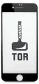 Защитное стекло, противоударно бронестекло TOR для iPhone 6 Plus / 6s Plus / Закаленное глянцевое стекло / Черное