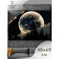Алмазное хобби Набор алмазной вышивки Луна за облаками 40 х 60 см, Ah5226, 60х40 см, черный