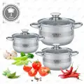 Набор кастрюль для приготовления из нержавеющей стали Zeidan кастрюли с крышками для газовых электрических и индукционных плит 2.1, 3 и 4 литра