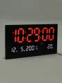 Часы электронные настенные, 47.5x25.3 см, красные цифры, тип питания: от батареек