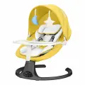Электрокачель для новорожденных Dearest M8 укачивающий шезлонг кокон, 3 в 1, желтый, москитная сетка, пульт ДУ