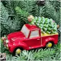Irena-Co елочная игрушка, стекло Машинка с елкой (12х7х5,5см)
