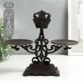 Металлический подсвечник на 2 свечи Весы , чугун, 21 9 24 см