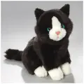 Игрушка мягконабивная натуралистичная LEOSCO Котенок сидящий 19 см черный