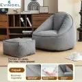 EVINDEL Кресло-мешок Диван, Вельвет, Размер XXXXXL, темно-серый
