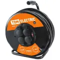 Удлинитель силовой Tdm Electric УХз16-004 (метал. катушка, А3, 4 места IP44/50м КГ 3х1,5), SQ1301-0162