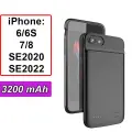 Чехол аккумулятор TUBON для iPhone 6 6S 7 8 SE 2020 3200мАч Чёрный