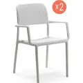 Комплект из 2 садовых обеденных кресел Nardi Bora, цвет белый