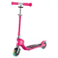 Детский двухколёсный самокат Globber Flow 125 Foldable Junior Lights, от 3 лет - Fuchsia