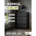 Комод с ящиками для одежды и хранения вещей, тумба графит CALM 50х80x40 см, LIVA