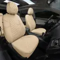 Чехлы Автопилот для Hyundai Creta II с 21г. / Solaris HС с 22г. (с подлокотником). Экокожа, ромб, бежевый, бежевый.