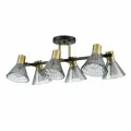 Lumion 8044/6C MODERNI LN25 черный, латунь/дымчатый металл/стекло Люстра потолочная Е14 6*40W 220V ANRIYA