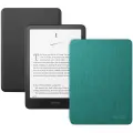Электронная книга Amazon Kindle PaperWhite 12 2024 16Gb Black (рекламная версия) с обложкой Fabric Green
