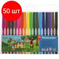 Комплект 50 наб, Фломастеры №1 School Шустрики 18 цв