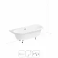 Пристенная ванна акриловая 170x75 Lavinia Boho Art 202010907 в наборе 3 в 1: полукруглая ванна 170 x 75 см, слив-перелив, ножки