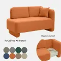 Кушетка диван Хьюстон 152х85х73 см, еврокнижка односпальная с ящиком. Велюр- Мелисса 12 цвет оранжевый, угол правый.