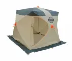 Палатка для зимней рыбалки Митек Омуль Куб 2 Люкс хаки/беж-бежевый