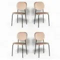Стулья для кухни, гостиной, 4 шт, комплект стульев, С 101-V, велюр, бежевый