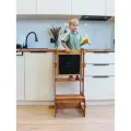 Башня помощника Монтессори Точка Роста  с грифельной доской, цвет ДУБ