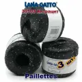 Пряжа Lana Gatto Paillettes// пряжа для вязания с пайетками// Полиэстер: 100% Цвет: 30103, Антрацит / ANTRACITE (3 мотка)