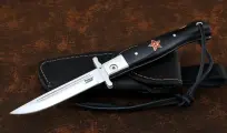 Складная финка НКВД со звездой, Х12МФ, черный граб