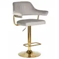 Стул барный Dobrin CHARLY GOLD (серый велюр (MJ9-75)).