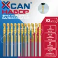Набор фрез концевых однозаходных XCAN 3,175х3,175х6мм, титановое покрытие, 10 шт.