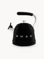 Чайник SMEG WKF01BK, нержавеющая сталь, 2.3 л, черный, со свистком