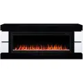 Электрокамин Денвир 50 черный матовый МДФ с очагом Saphir 50, 6 вариантов цвета пламени, обогрев, звуковой эффект