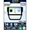 Магнитола Volkswagen Jetta 6 2011-2018 Teyes CC4L 6/64GB, 8-ми ядерный процессор, IPS, DSP, 4G, Wi-Fi, CarPlay, 2DIN