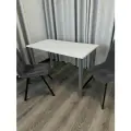 Дизайнерский стол обеденный/ цвет Белый, 120*60 см. Ножки серый хром.