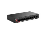 DAHUA DH-SG1010P 10-портовый гигабитный неуправляемый коммутатор c PoE, 8xRJ45 1Gb PoE, 2xRJ45 1Gb uplink, суммарно 96вт, коммутация 20 гбит/с, MAC-таблица 4K, металл