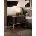 Тумба прикроватная MaxForm 50*50*40, черная с золотыми ножками