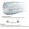 Полиуретановый гибкий воздуховод PU-900-50/5 армированный, диаметр 50 мм, длина 5 м для аспирации и стружкоотсоса