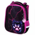 Рюкзак школьный для девочки, портфель для первоклассницы ортопедический, ранец детский в школу, 2 отделения с брелком, Brauberg Premium, 273097
