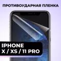 Комплект 2 шт. Глянцевая защитная пленка на iPhone 11 Pro, X, XS, противоударная пленка на Айфон