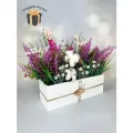 Композиция из искусственных цветов в деревянном ящике, ПоДар. Ок Home