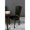 Стул деревянный дезире 41, массив бука, темный орех , без патины , Экокожа цвет черный