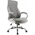 Кресло руководителя Coral Everprof серый, хромированный, ткань, металл, мягкое сиденье, с подлокотниками