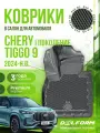 Коврики в машину Chery Tiggo 9 I поколение (2024-н. в.) / полный набор в салон Чери Тигго 9 с бортами и ячейками ЭВА 3Д / версия Premium EVA 3D Delform