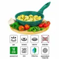 Сковорода глубокая 18 см Elan Gallery гармония вкуса Изумруд, с несъёмной ручкой, без крышки