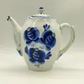 Чайник заварочный с цветочным декором, фарфор, роспись, Объединение «Гжель»