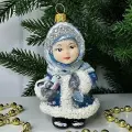 Irena-Co елочная игрушка, стекло Снегурочка (9,5х6х5,5см)