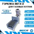 Горелка Вега-2 для газовых котлов панель Секционная 20 кВт. автоматика TGV 307 + секции Polidoro Италия 10 шт.