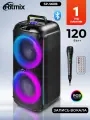 Портативная колонка RITMIX SP-560B, 120Вт, Bluetooth v5.3, USB, microSD, AUX, FM-радио, TWS-режим, микрофон в комплекте