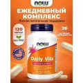 Витаминно-минеральный комплекс, для иммунитета взрослым, 120 капсул / NOW Daily Vits / Лютеин + ликопин + растительные экстракты