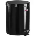 Ведро-контейнер для мусора (урна) с педалью лайма Classic, 5 л, черное, глянцевое, металл, со съемным внутренним ведром, 604943