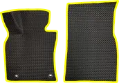 Коврики ЕВА для Toyota Camry XV70 (2017-2022) / Тойота Камри XV70 / Черные соты / Желтый кант / Комплект 2 шт.