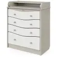 Детский пеленальный комод Атон Сириус Kristoff 800\4 с 4 ящиками, шимо светлый, белый
